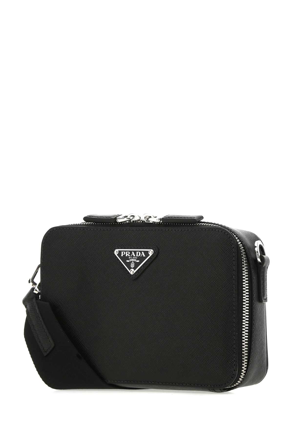 Prada Black Leather Crossbody Bag In Nero
