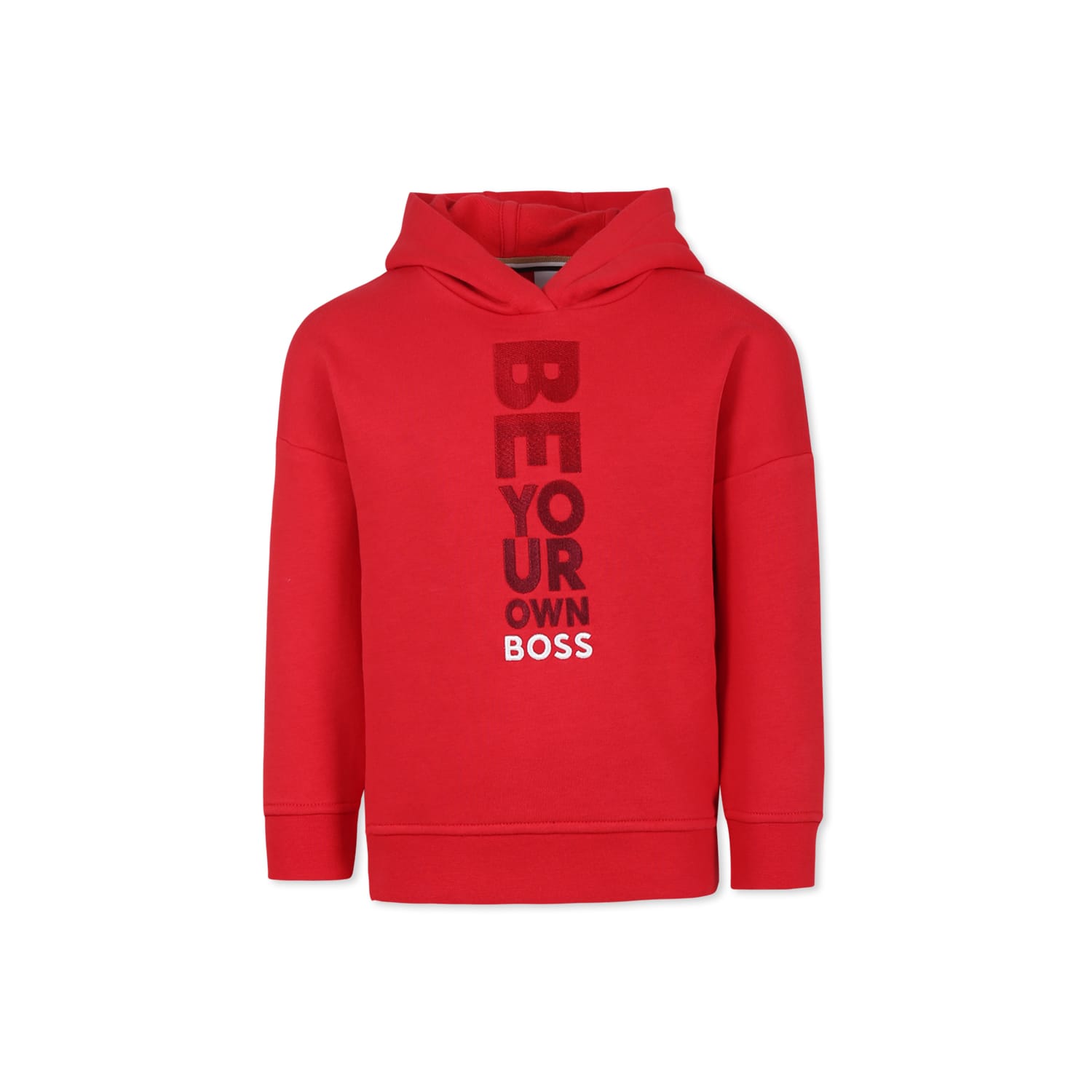 Hugo Boss Red Sweatshirt For Boy With Logo In Red