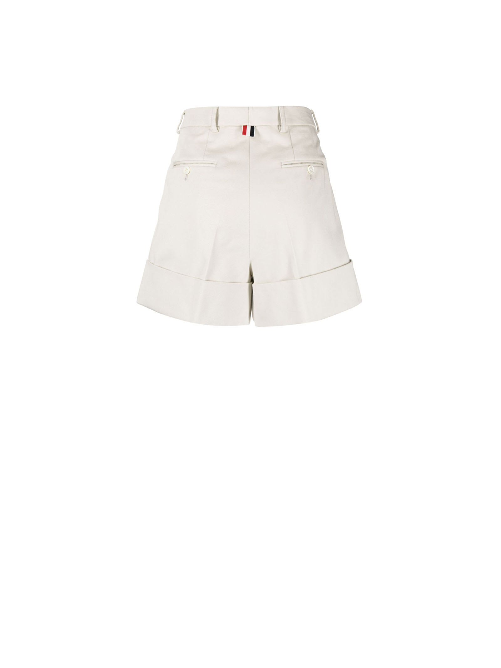 Shop Thom Browne White Cotton Shorts In Natural White
