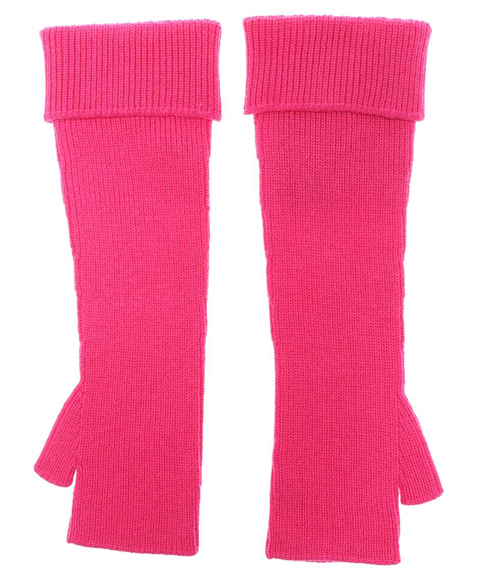 Shop Versace Wool Gloves In Fuchsia