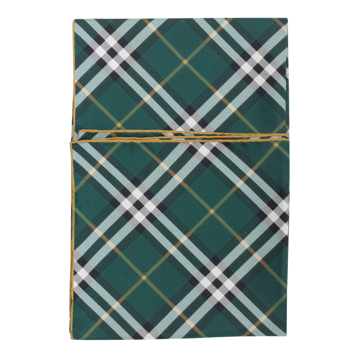 Shop Burberry Silk Check Foulard In Green