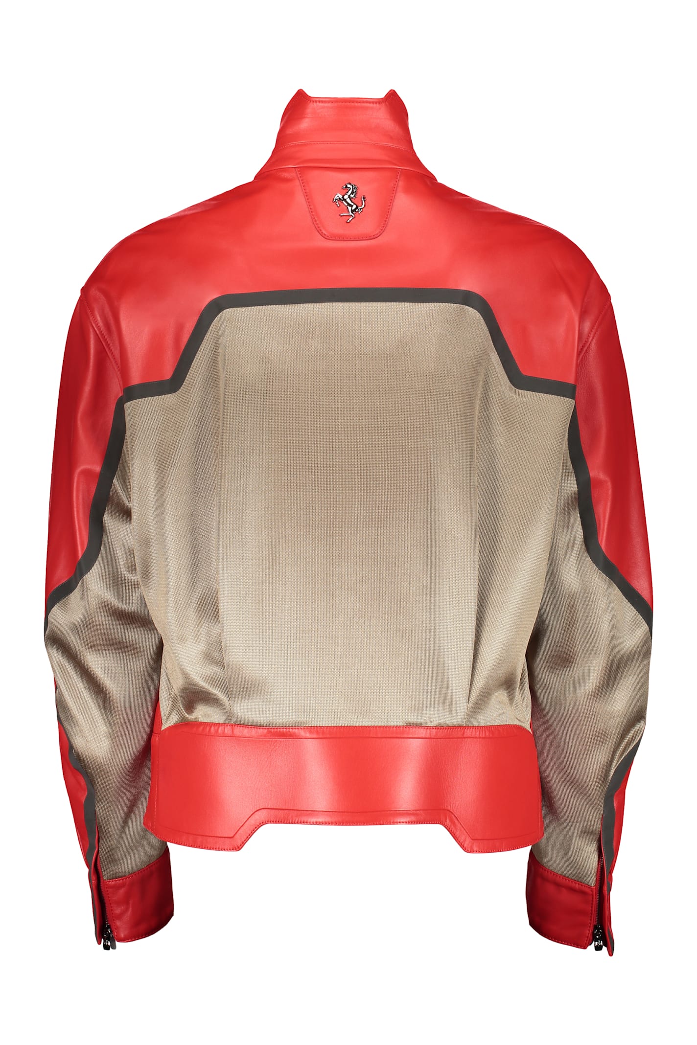 Ferrari Lambskin Bomber Jacket In Red