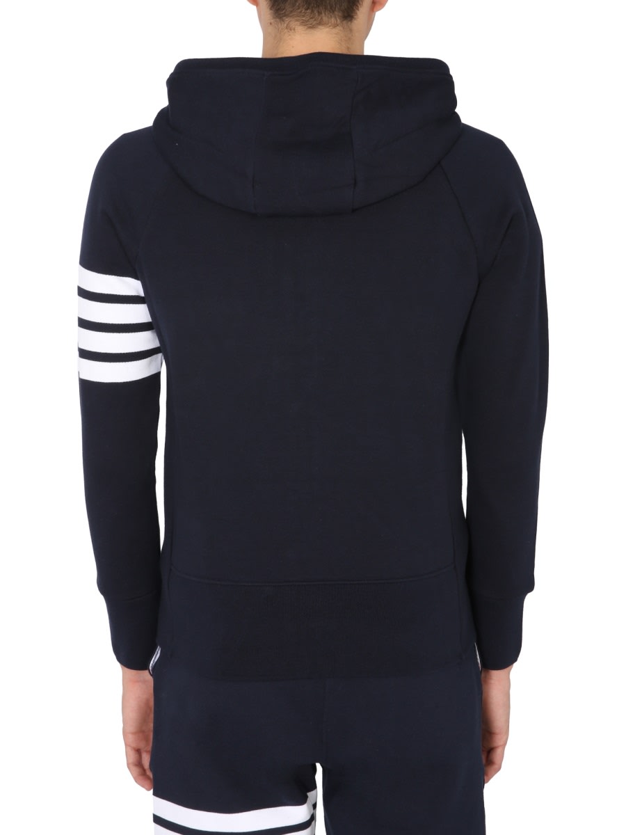 Shop Thom Browne Zipper Hoodie In Blue