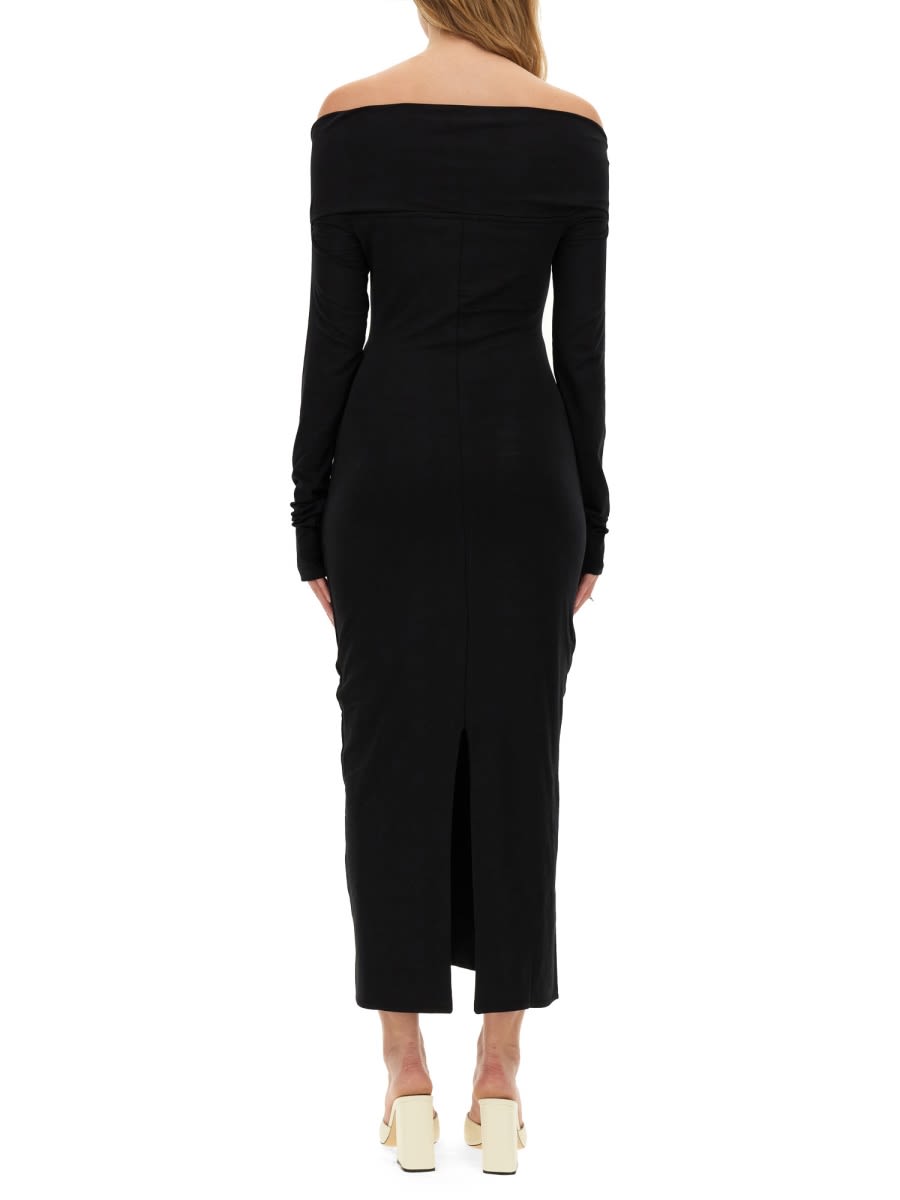 Shop Rotate Birger Christensen Dress With Knot In Black