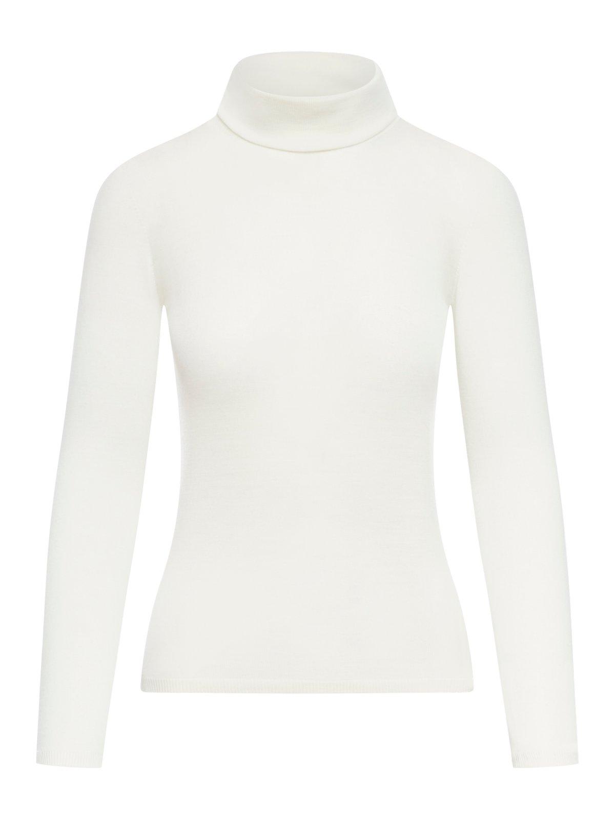 Shop Max Mara Turtleneck Knitted Top In White