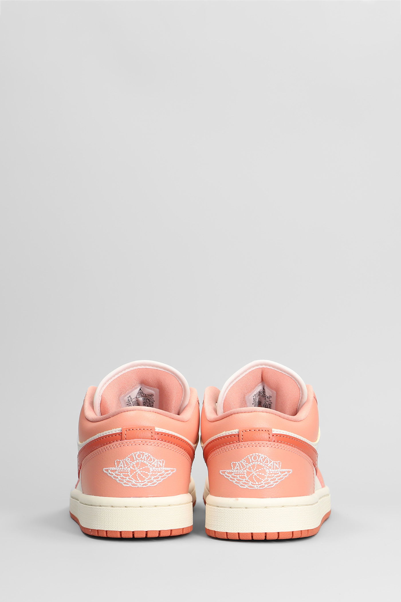 Nike Air Jordan 1 Low Sneakers In White Leather In Pink