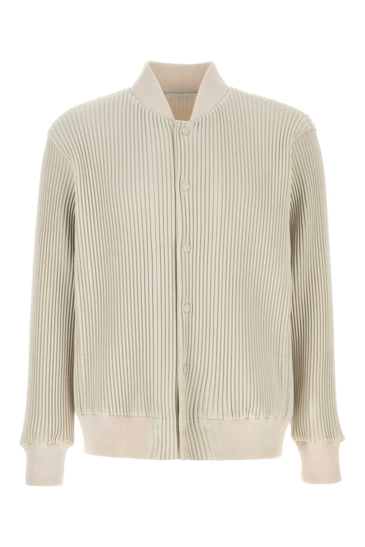 ISSEY MIYAKE IVORY POLYESTER BOMBER JACKET