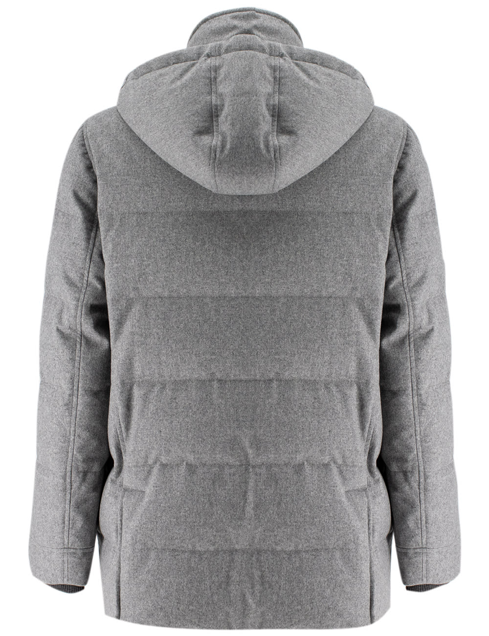 Shop Brunello Cucinelli Down Jacket In Grigio Chiaro+panama