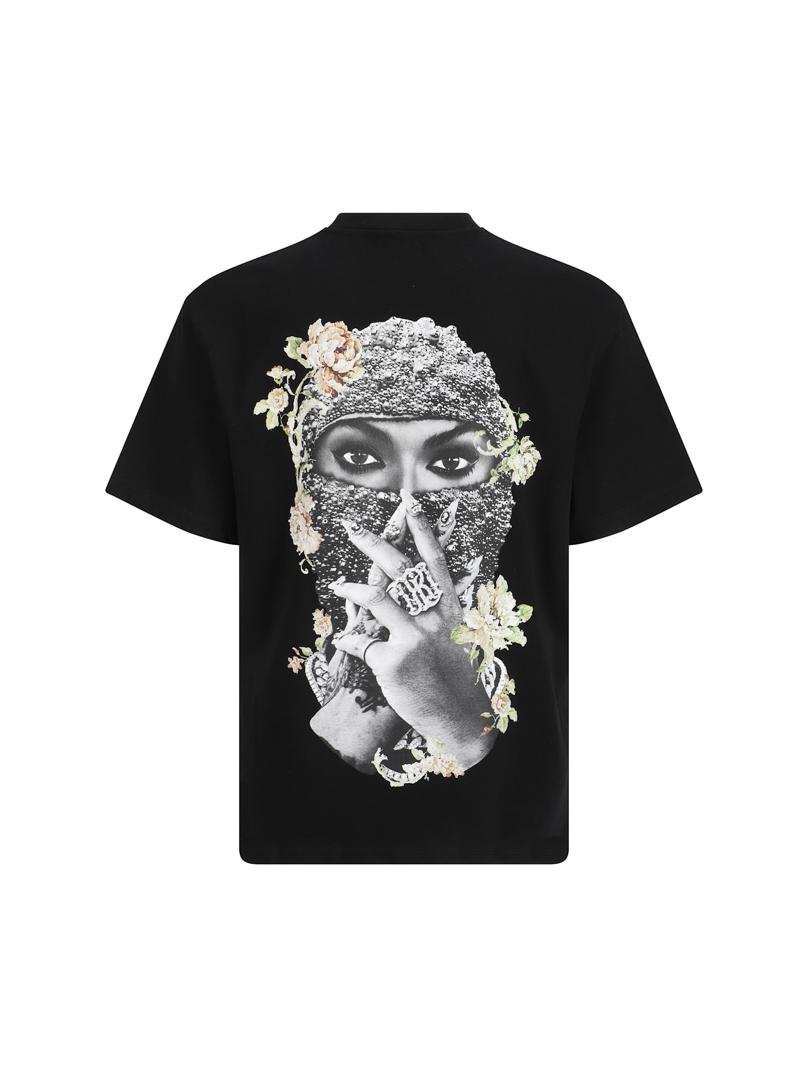 Shop Ih Nom Uh Nit Roses And Pearl T-shirt In Black