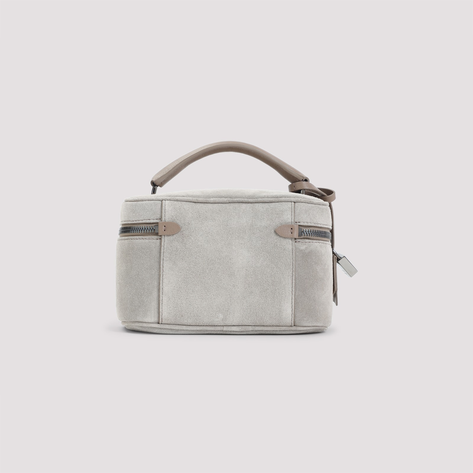Brunello Cucinelli Suede Leather Pouch In White