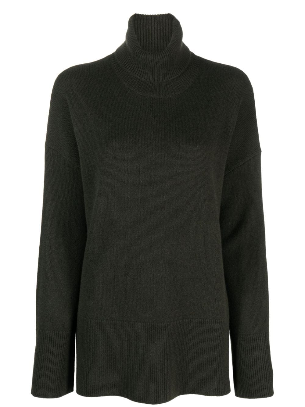 Shop P.a.r.o.s.h Turtle Neck Long Sweater In Olive Green