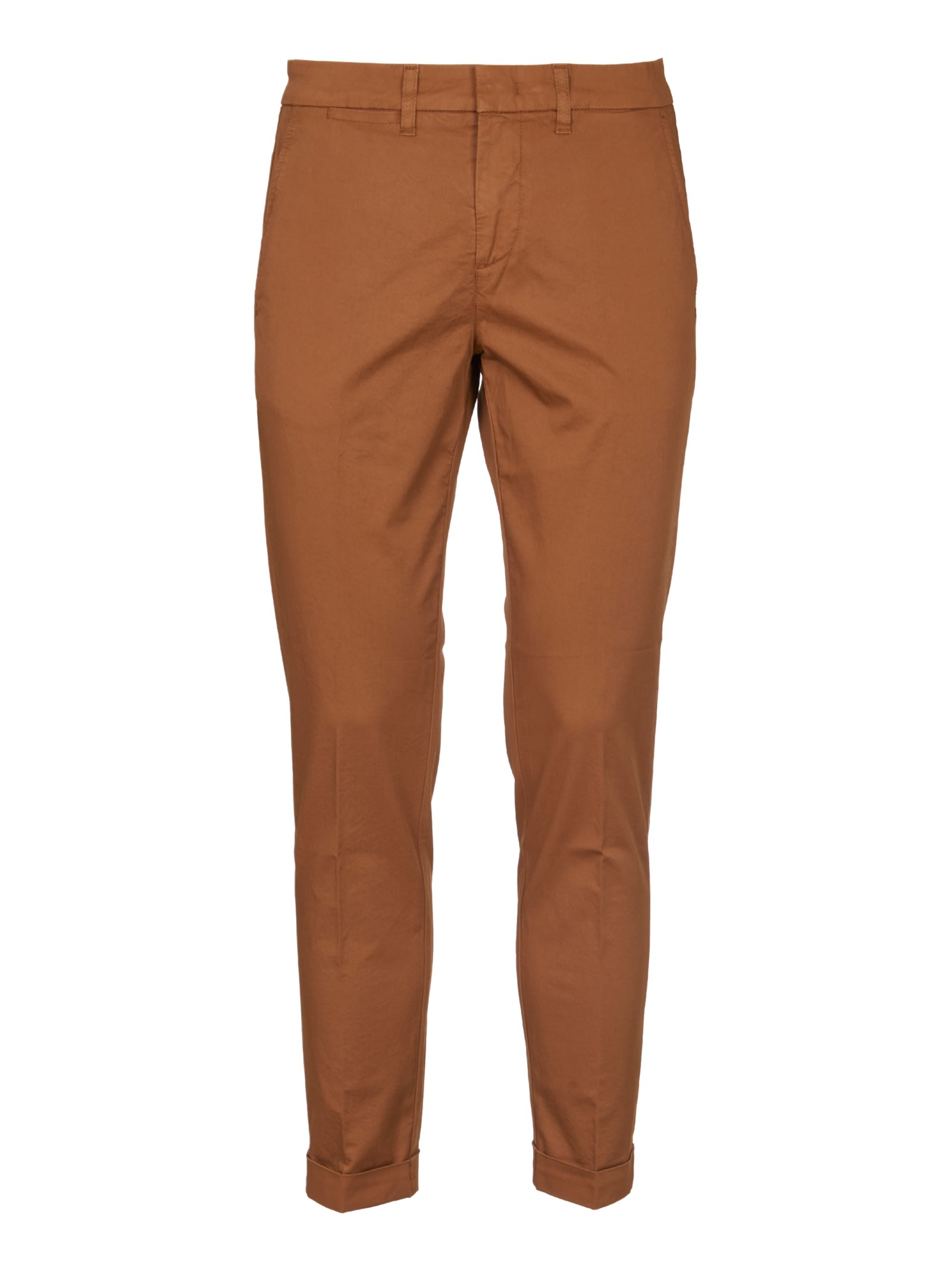 Shop Fay Capri Trousers In Brown