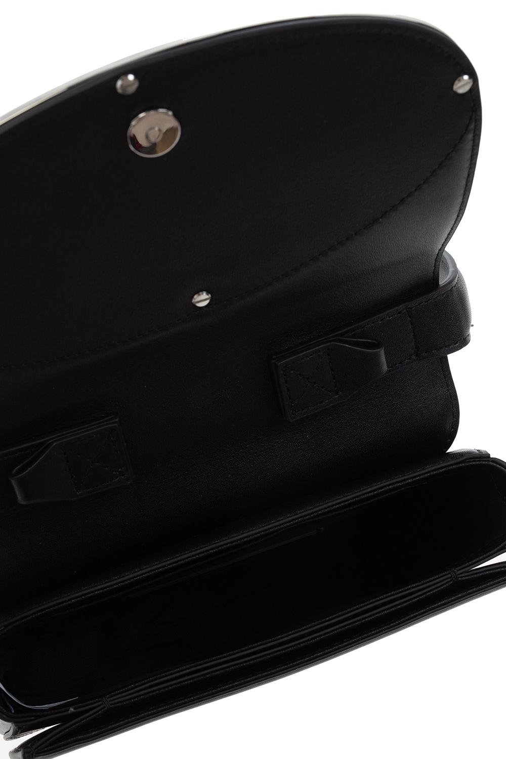 Diesel Rectangular Leather Shoulder Bag With Single Handle In Black