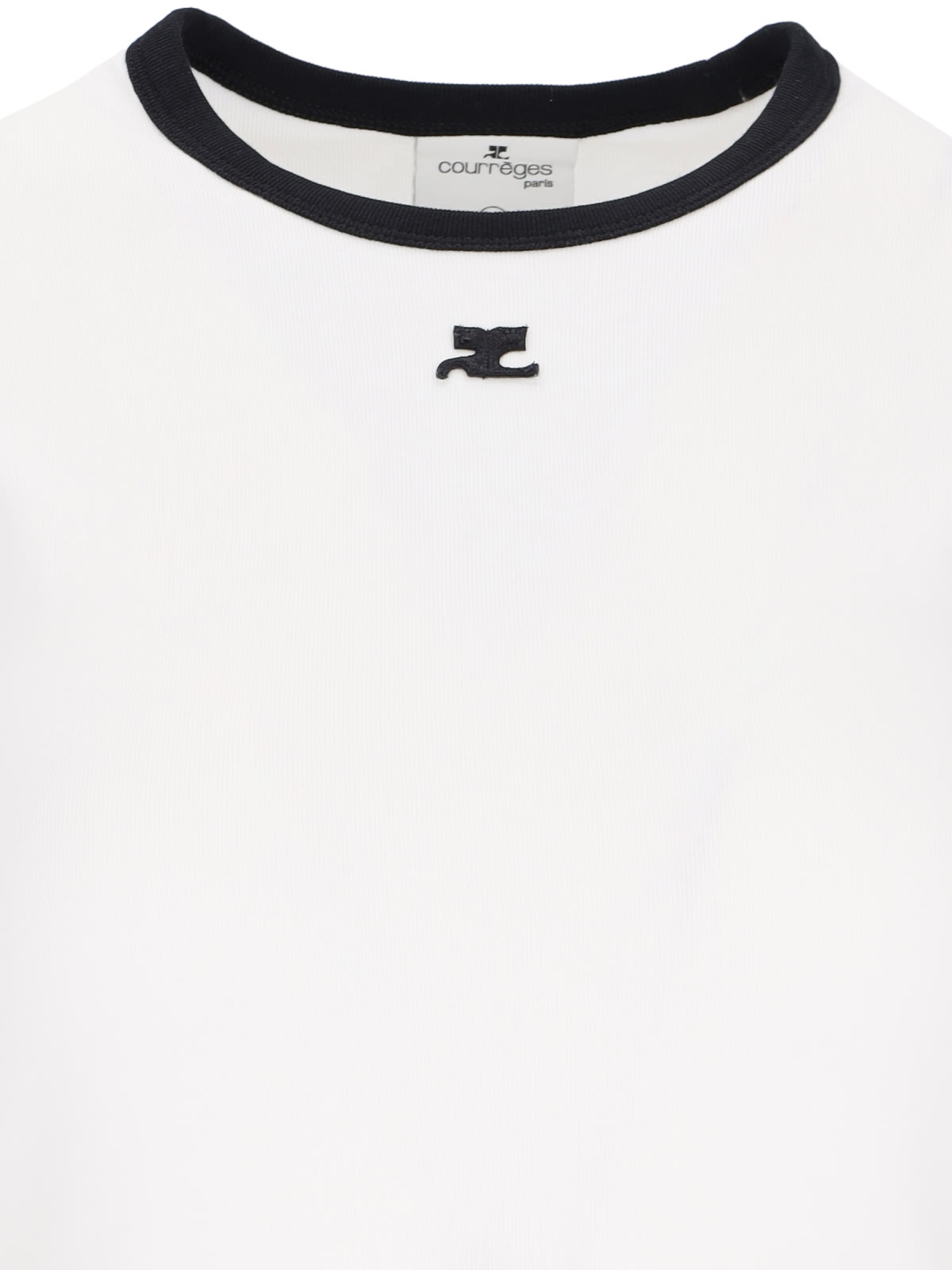 Shop Courrèges Logo T-shirt In White