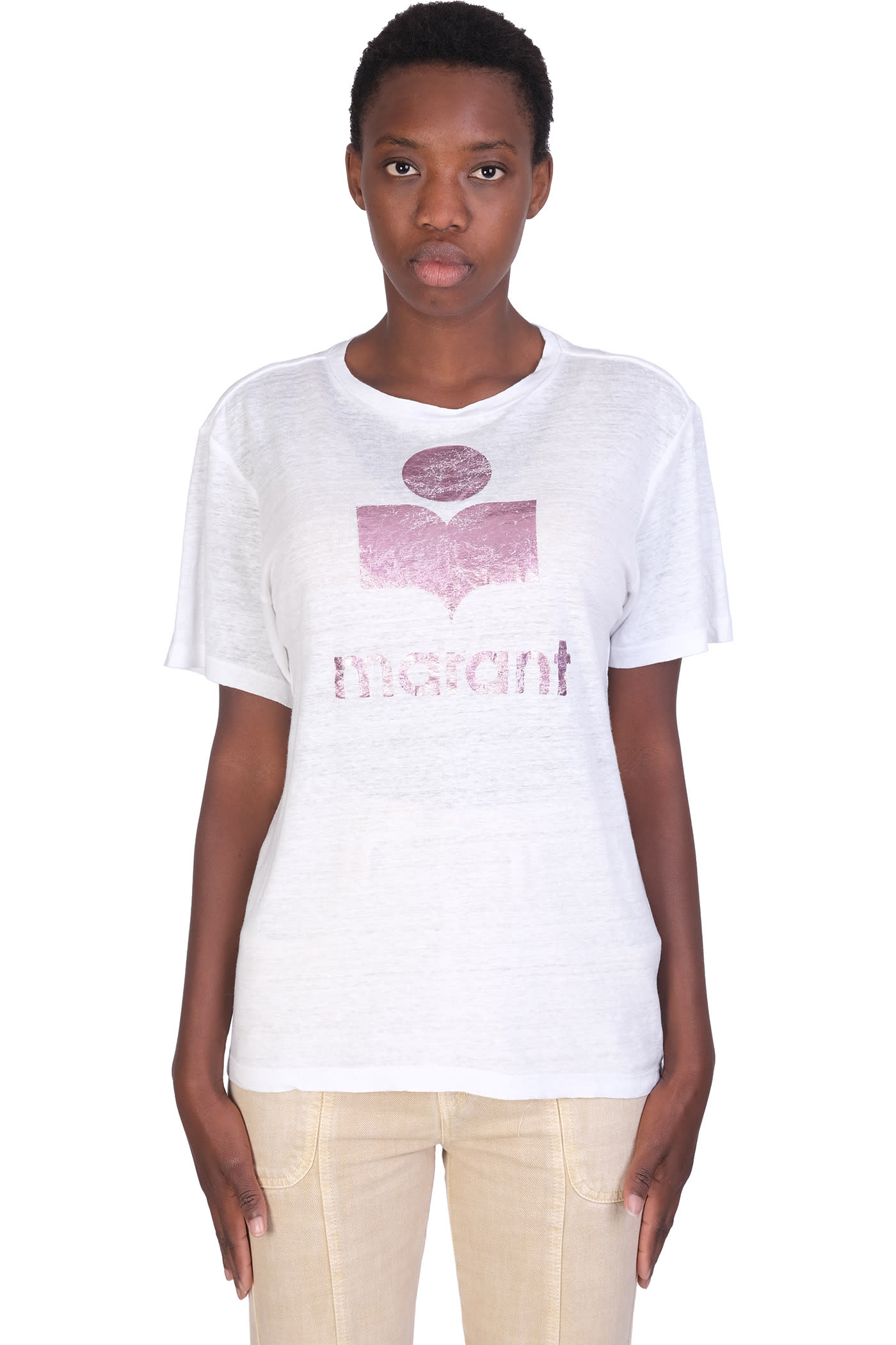 Isabel Marant Étoile Zewel T-shirt In White Linen