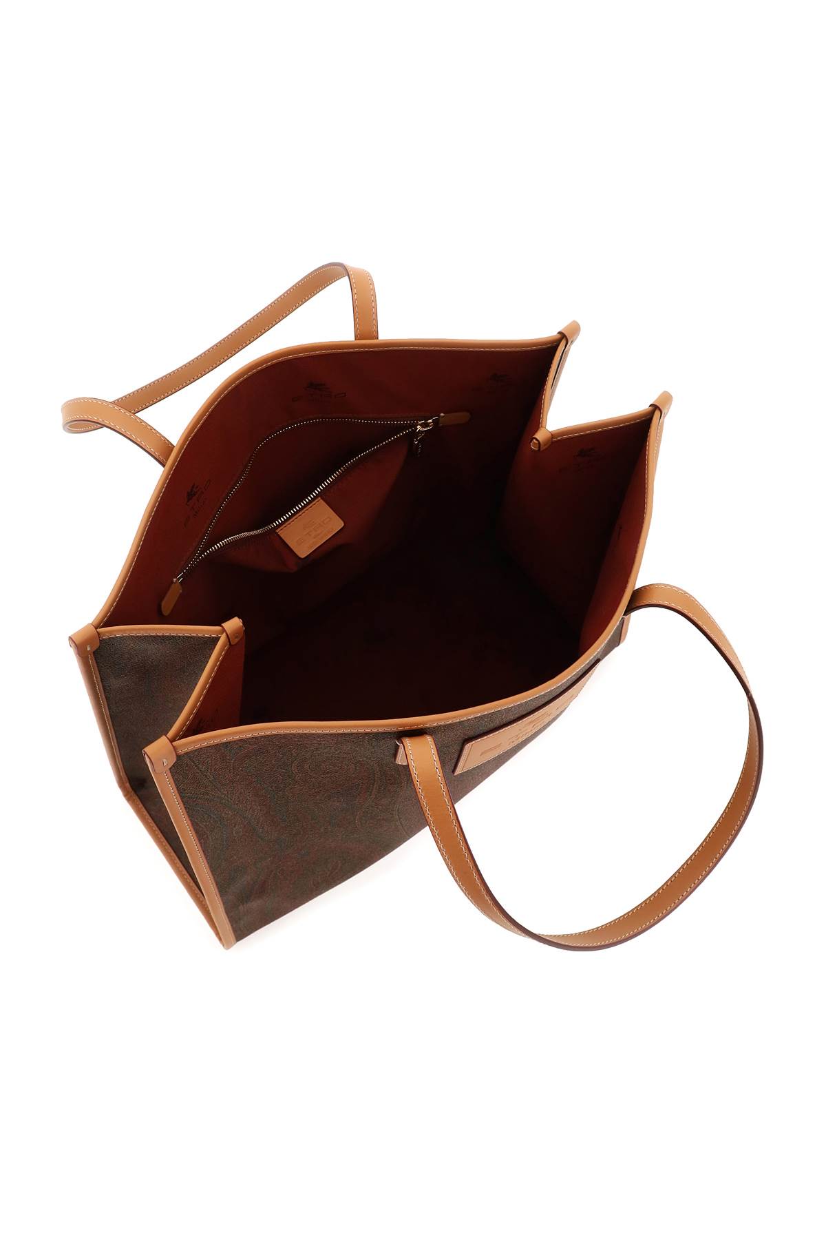 ETRO Paisley pattern brown big shoulder bag
