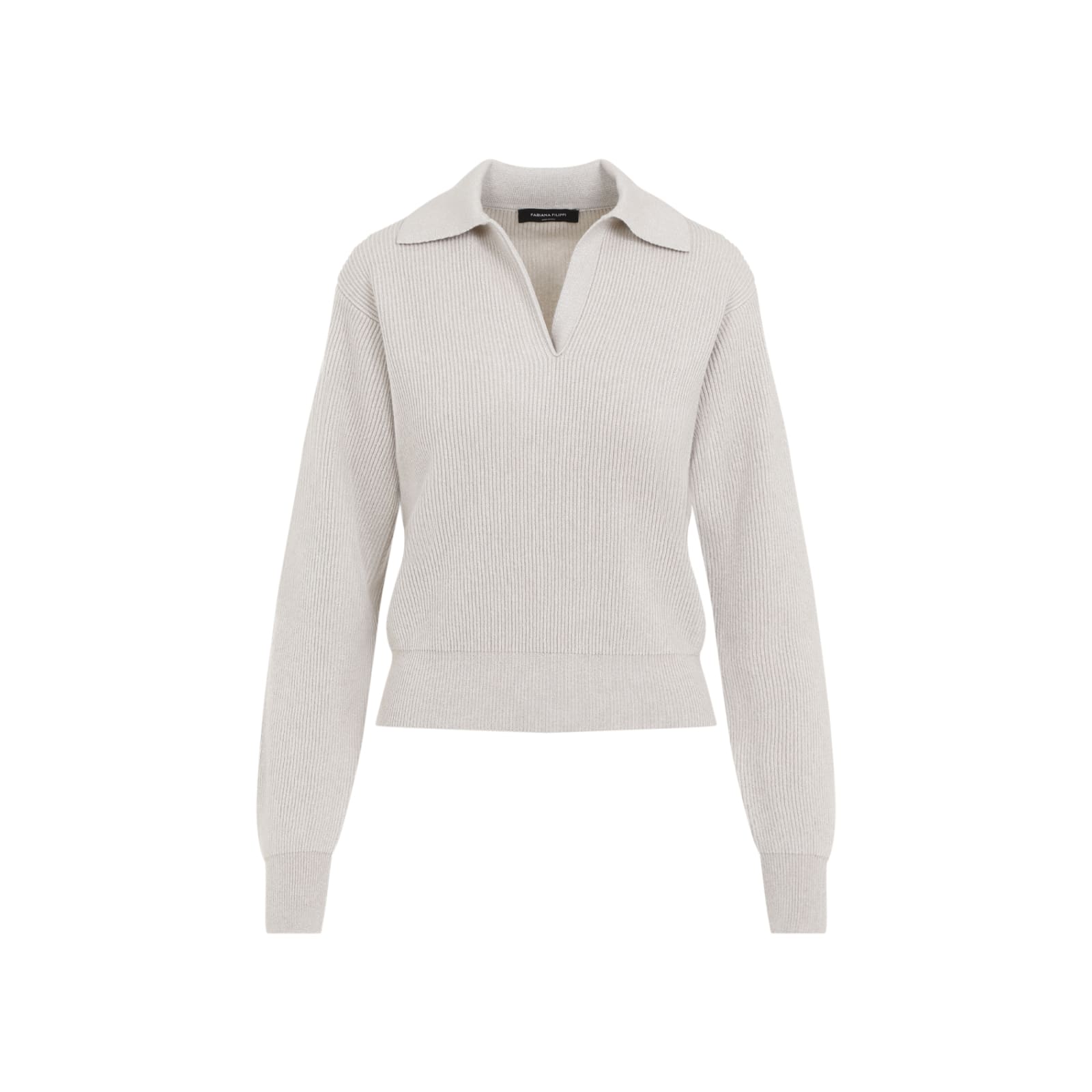 Shop Fabiana Filippi Polo Neck Sweater In Greige