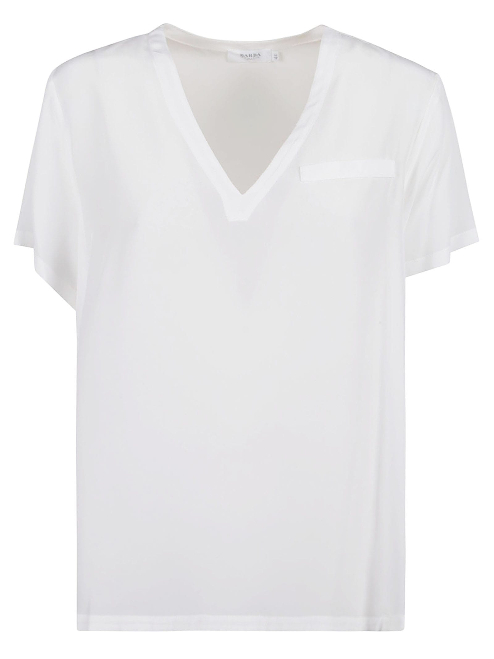 Shop Barba Napoli W/neck Shirt In White