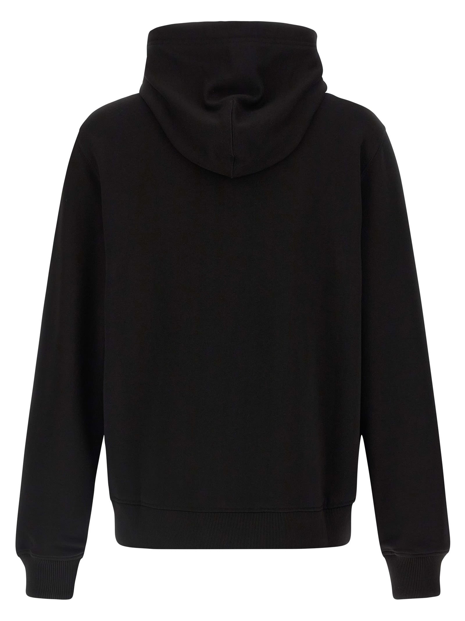 Dolce & Gabbana Hooded Sweater With Pockets And Ribbed Details In Black