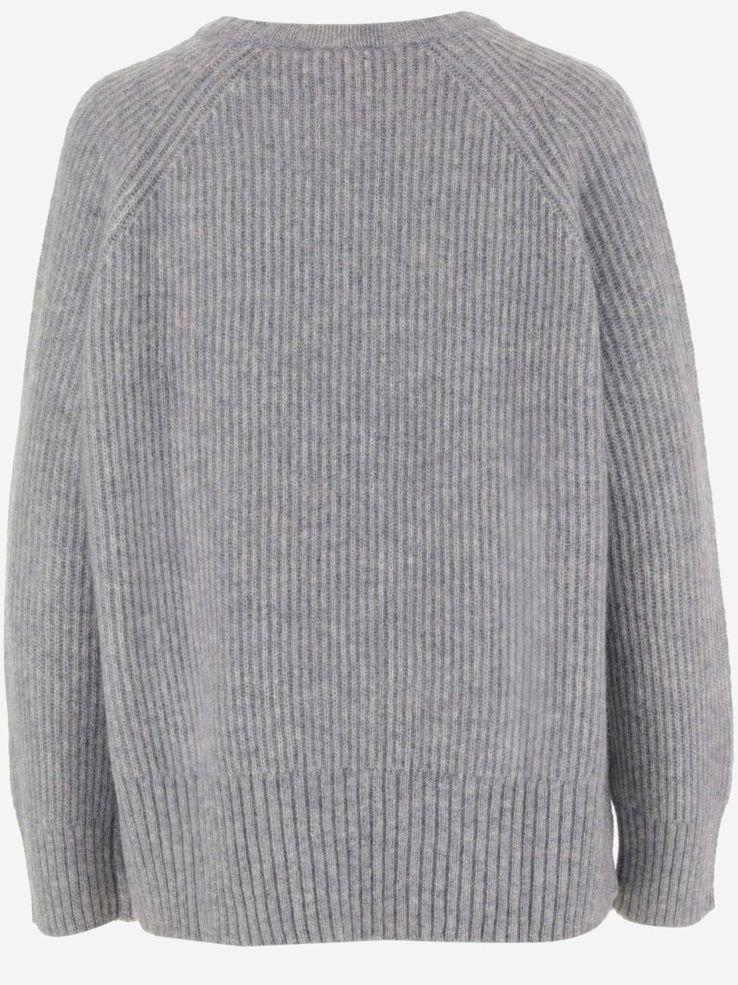 Shop Allude Ribbed Cashmere Sweater In Grey