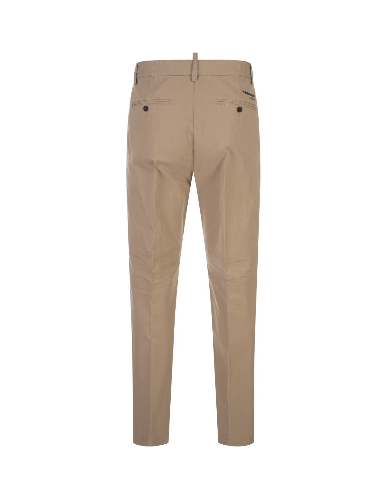 Shop Dsquared2 Beige Straight Leg Trousers