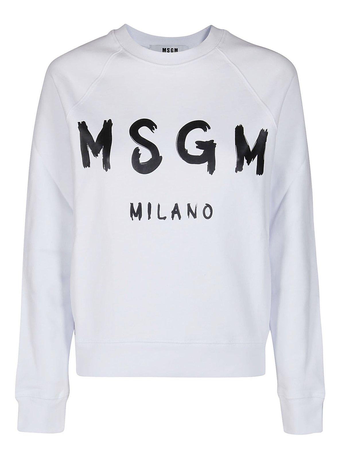 Msgm Paint Brushed Logo Sweatshirt