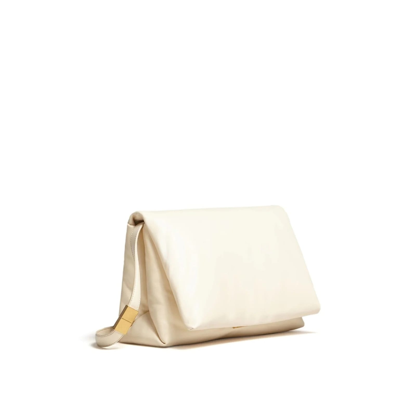 Shop Marni Padded Leather Shoulder Bag In White