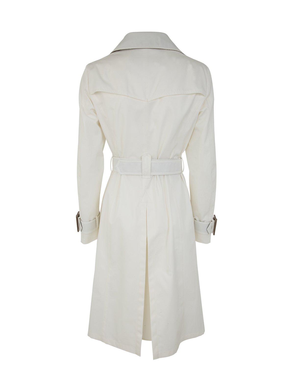 Herno Sand Cotton Gabardine Trench Coat In Gray