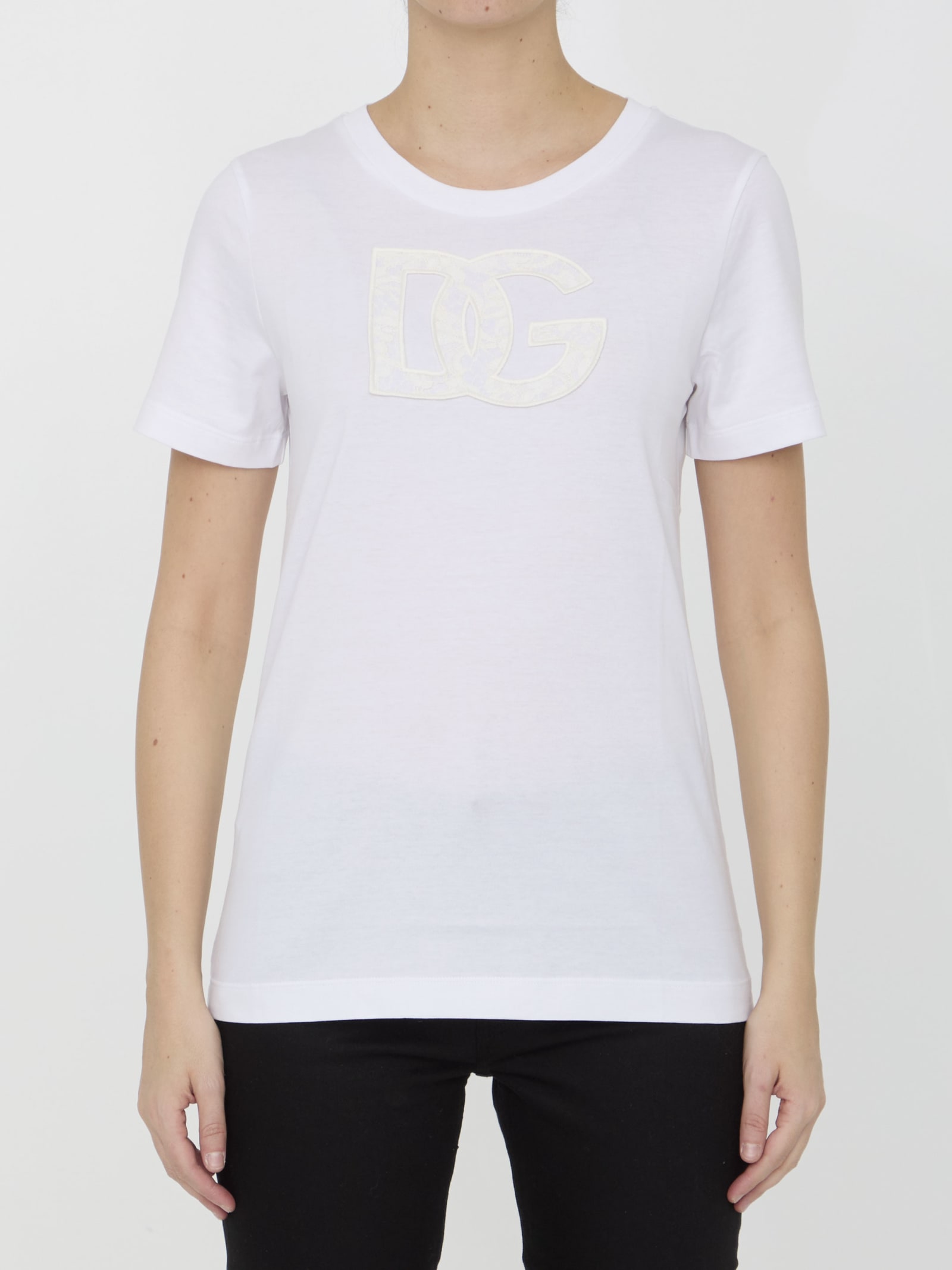 Dolce & Gabbana T-shirt With Dg Logo In White