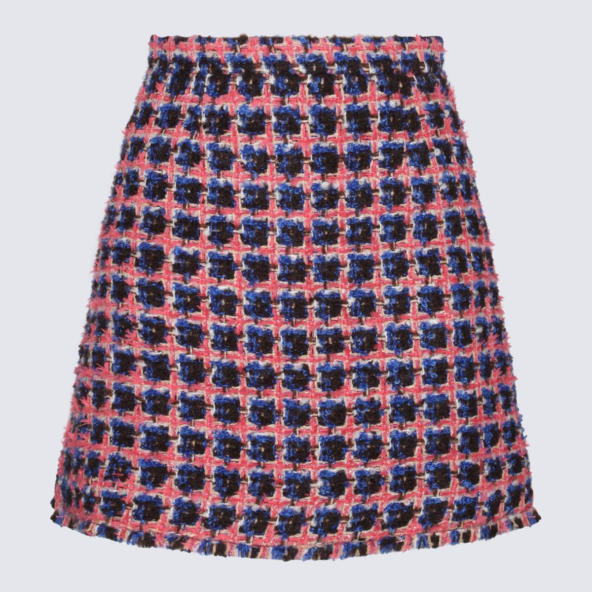 Shop Etro Pink Wool And Mohair Blend Boucle Mini Skirt