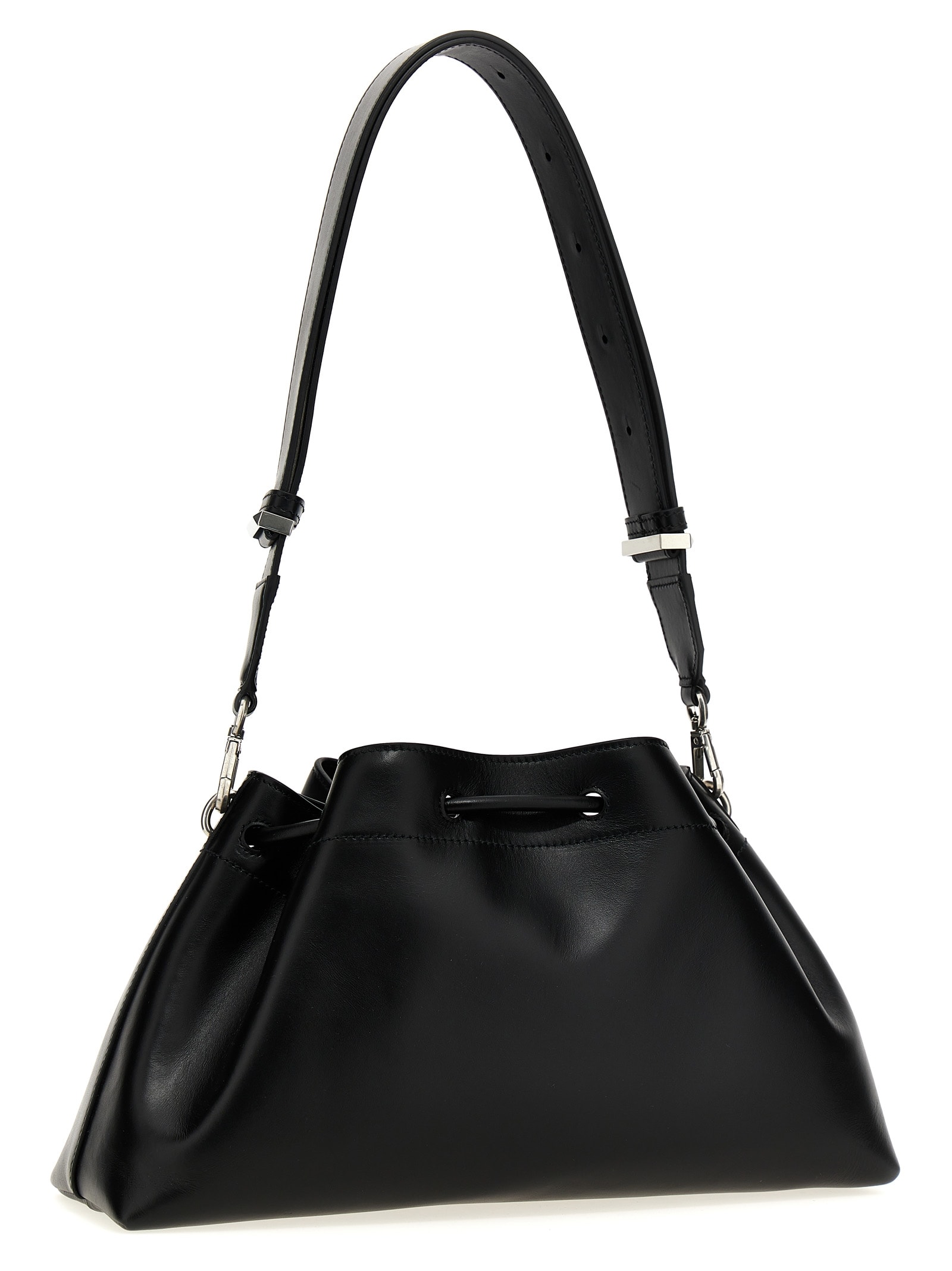 Shop Jimmy Choo Cinch M Shoulder Bag In Black