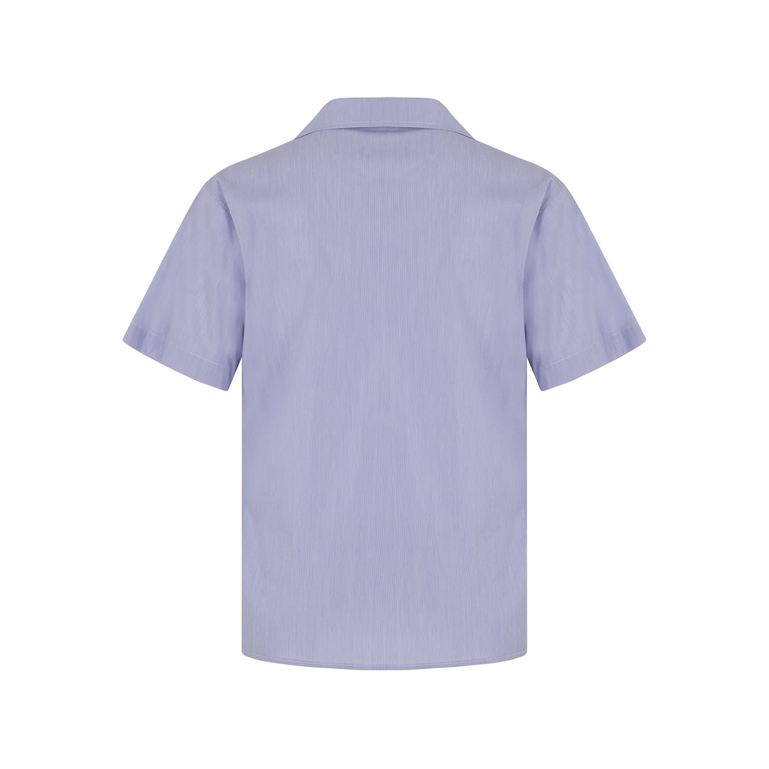 Shop Msgm Striped Shirt In Light Blue