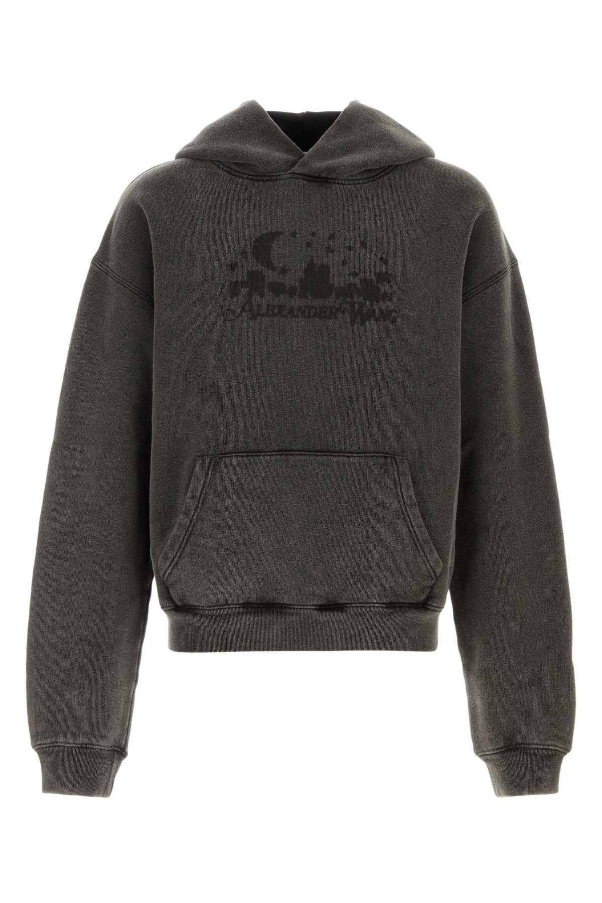 Shop Alexander Wang Graphite Cottons Sweatshirt In Grigio