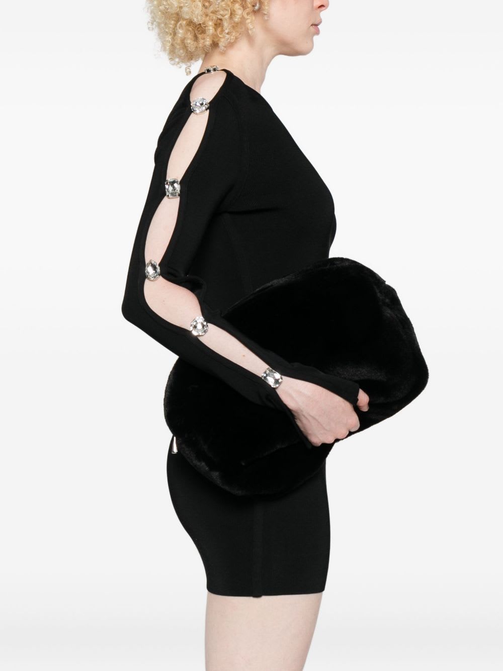 Apparis Jumbo Noor Pouch In Black