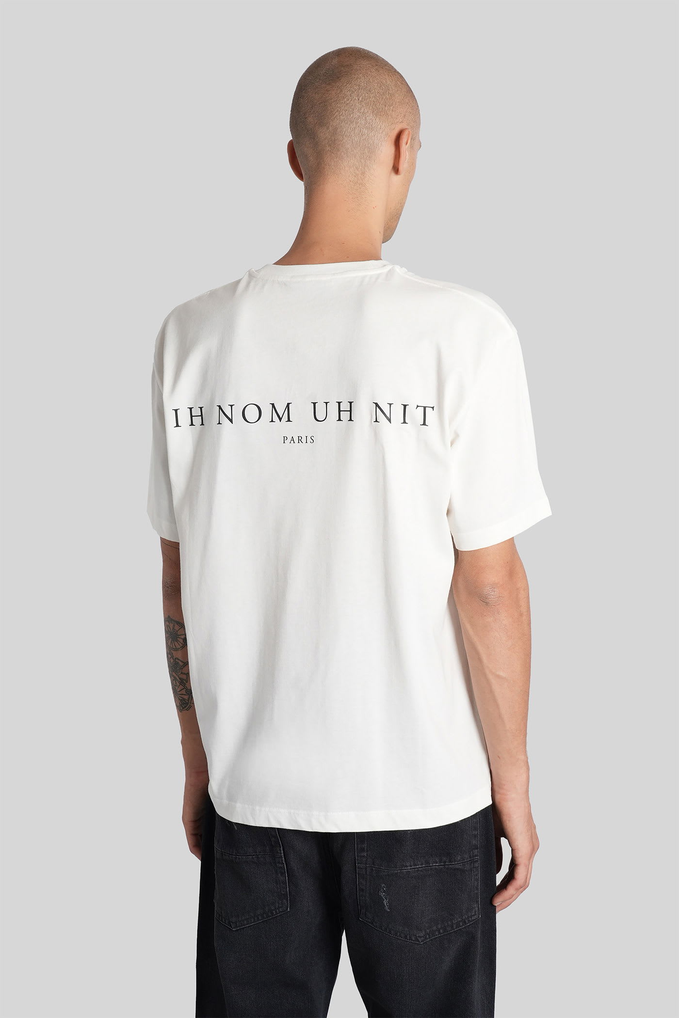 Ih Nom Uh Nit Graphic Crew Neck Short Sleeve T-shirt In White