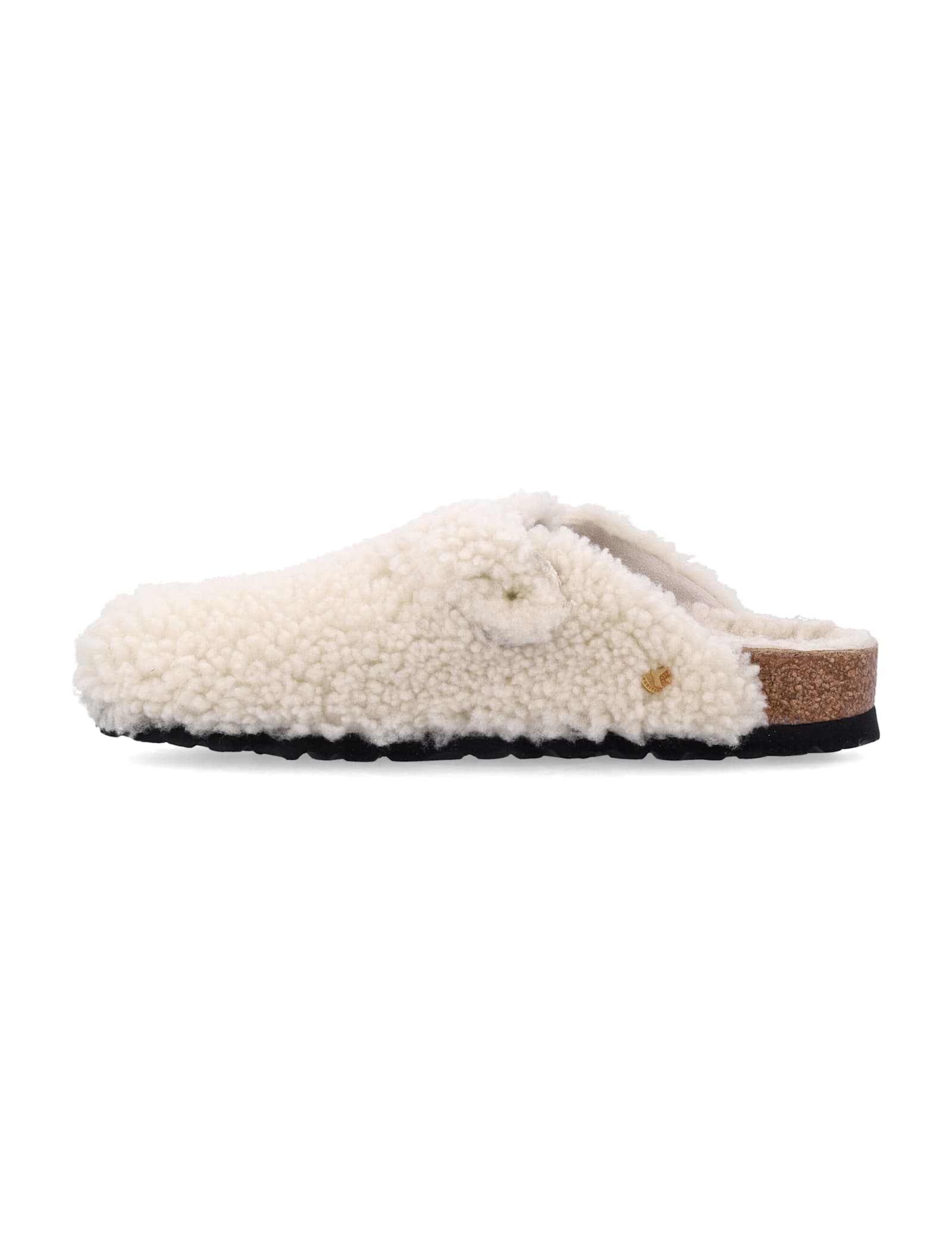 Shop Birkenstock Boston Big Buckle Teddy In Eggshell