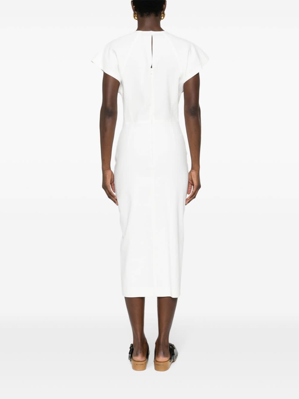 Isabel Marant Nadela Cotton Dress Cap Sleeves In White
