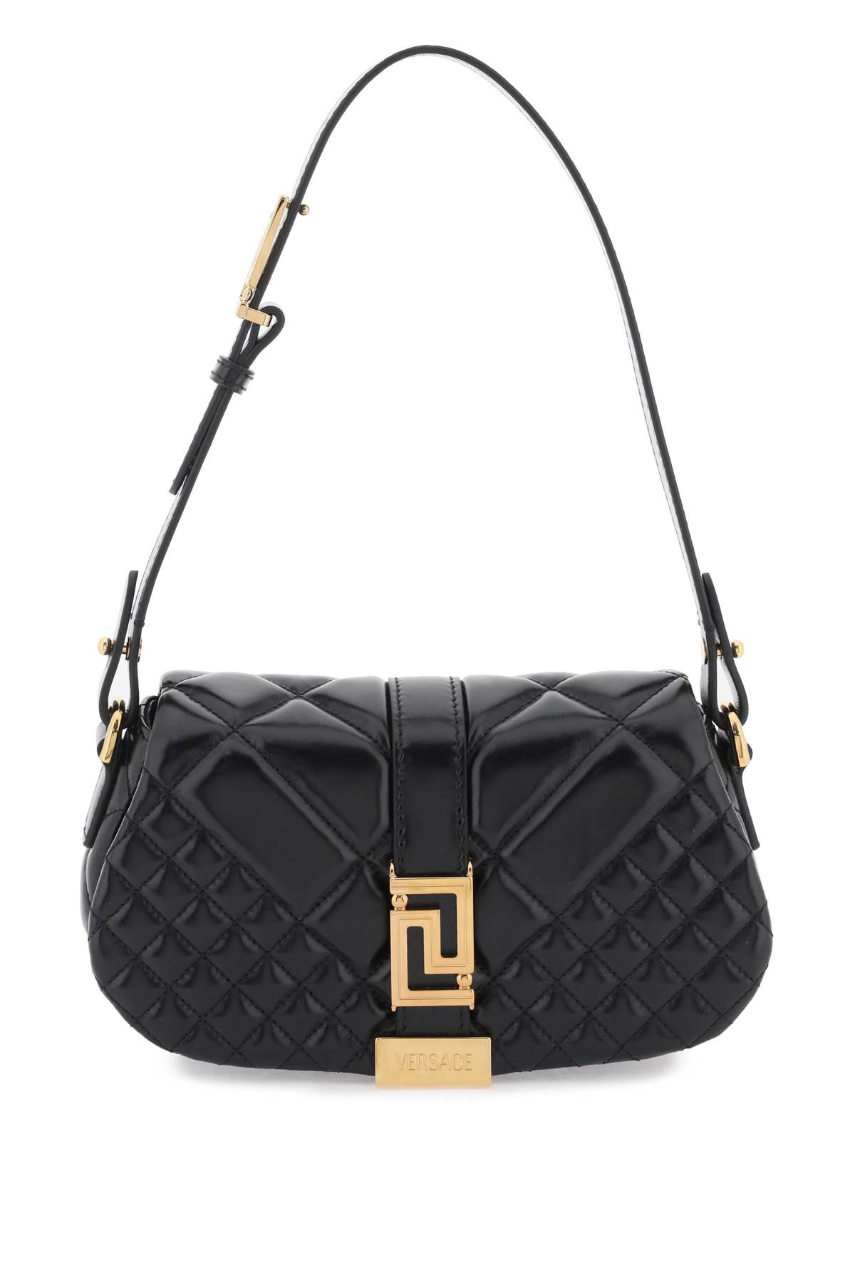 Versace Greca Goddess Mini Handbag In Black  Gold (black)