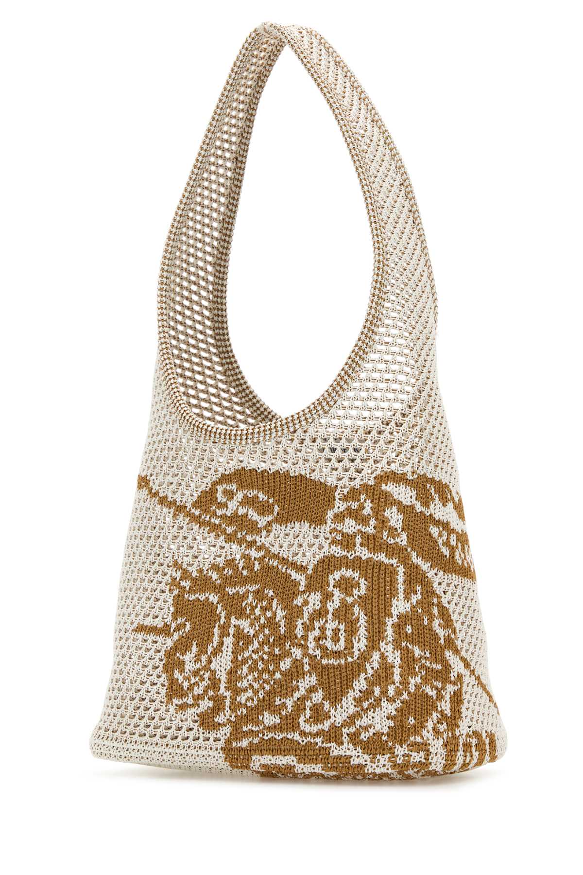 Burberry Graphic Design Knitted Shoulder Bag In White