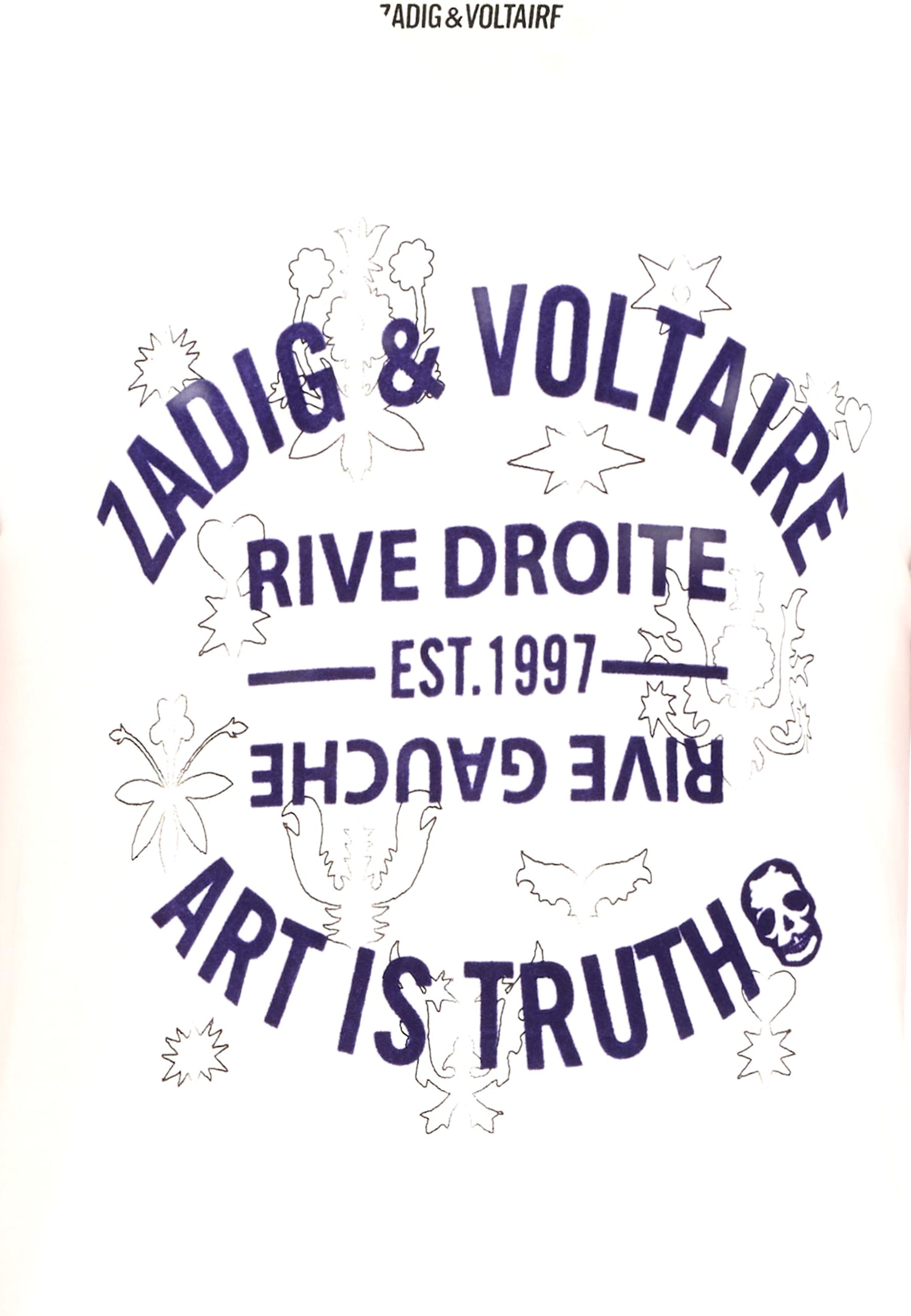 Zadig & Voltaire White T-shirt For Girl With Logo In Multi