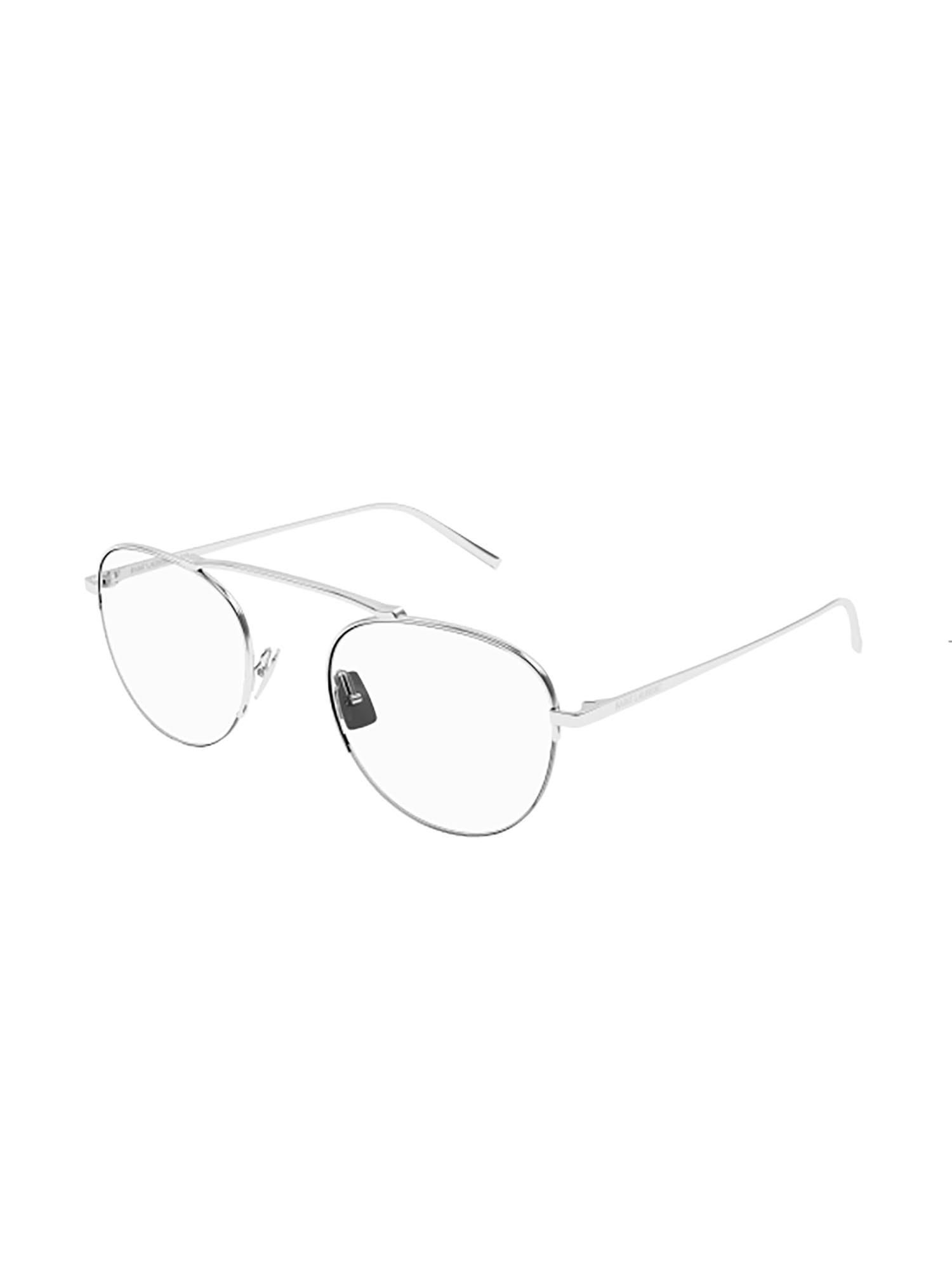 Shop Saint Laurent Sl 576 Eyewear In Silver Silver Transpa