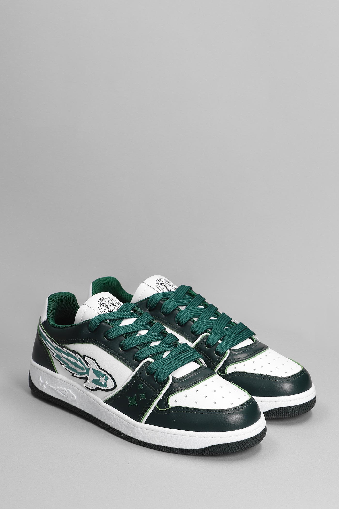 Shop Enterprise Japan Sneakers In Green Leather