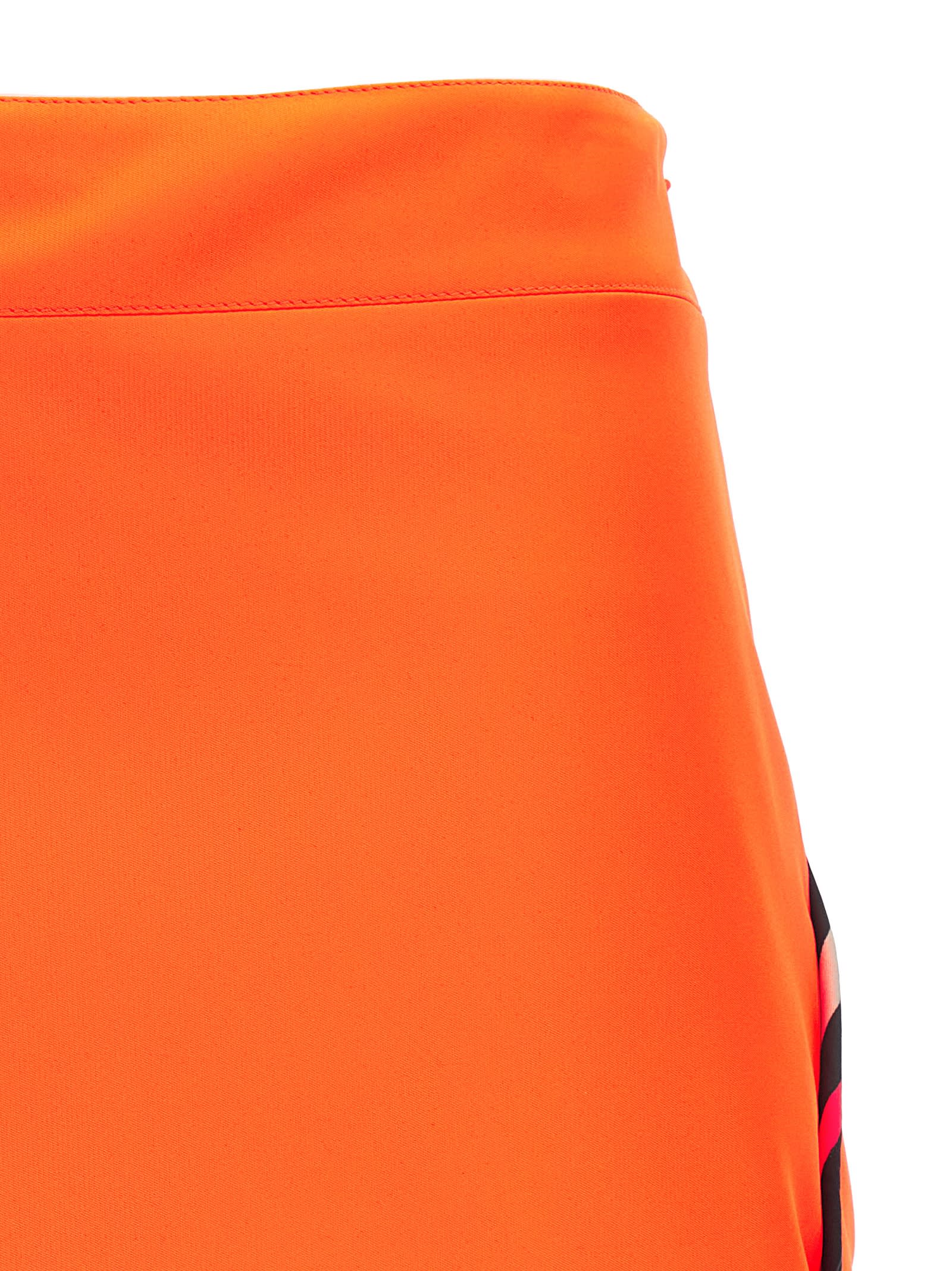 Shop Emilio Pucci Contrasting Piping Neon Skirt In Orange