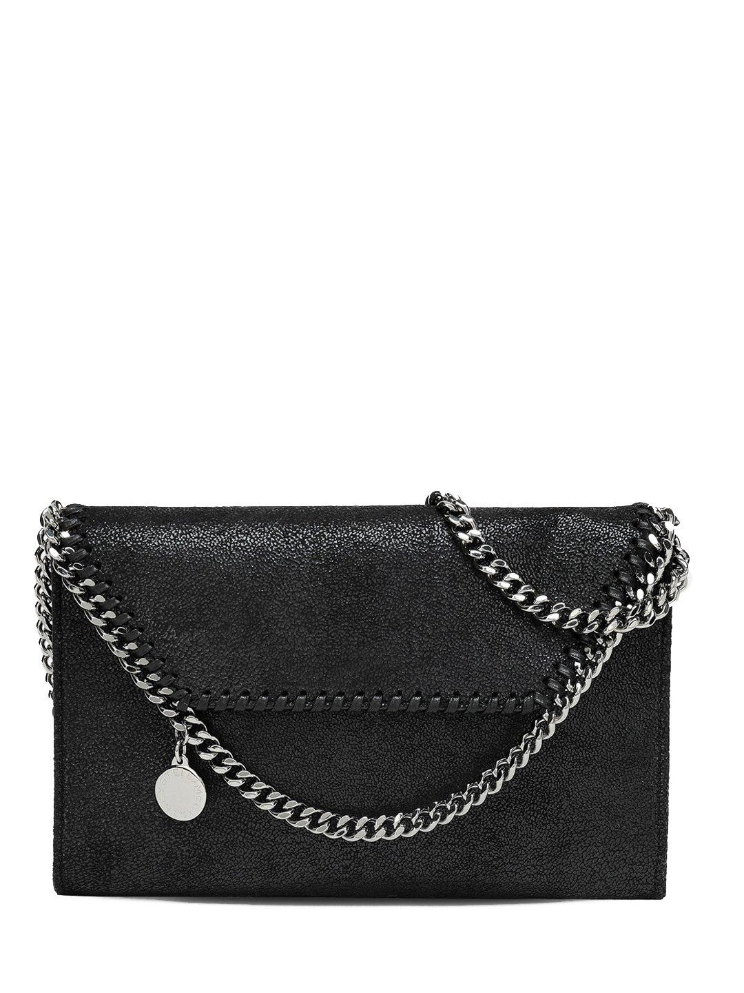 Shop Stella Mccartney Falabella Mini Shoulder Bag In Black
