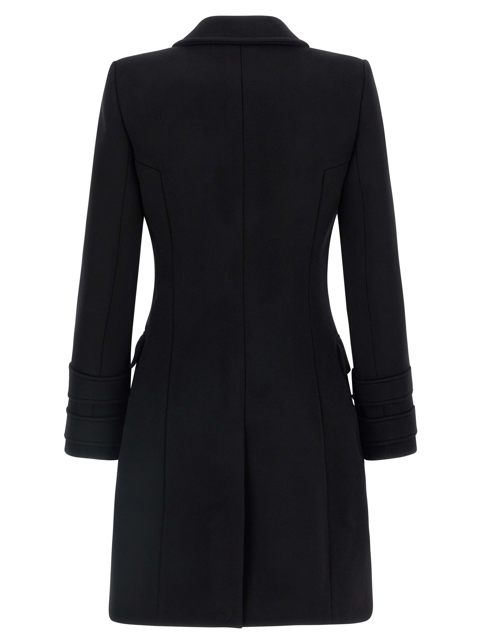 Balmain 10 Buttons Coat In Virgin Wool And Cashmere Women In Black