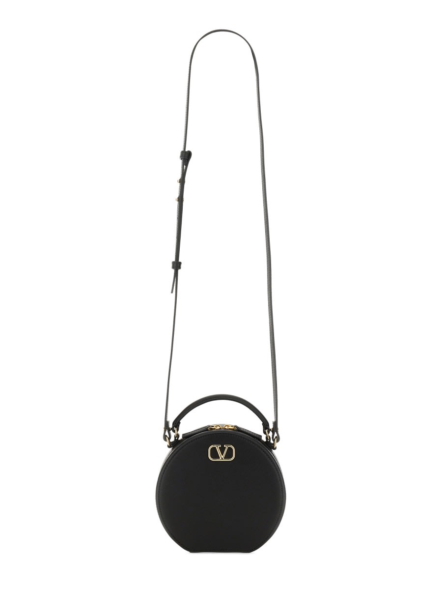 Valentino Garavani Vlogo Signature Leather Mini Bag In Black