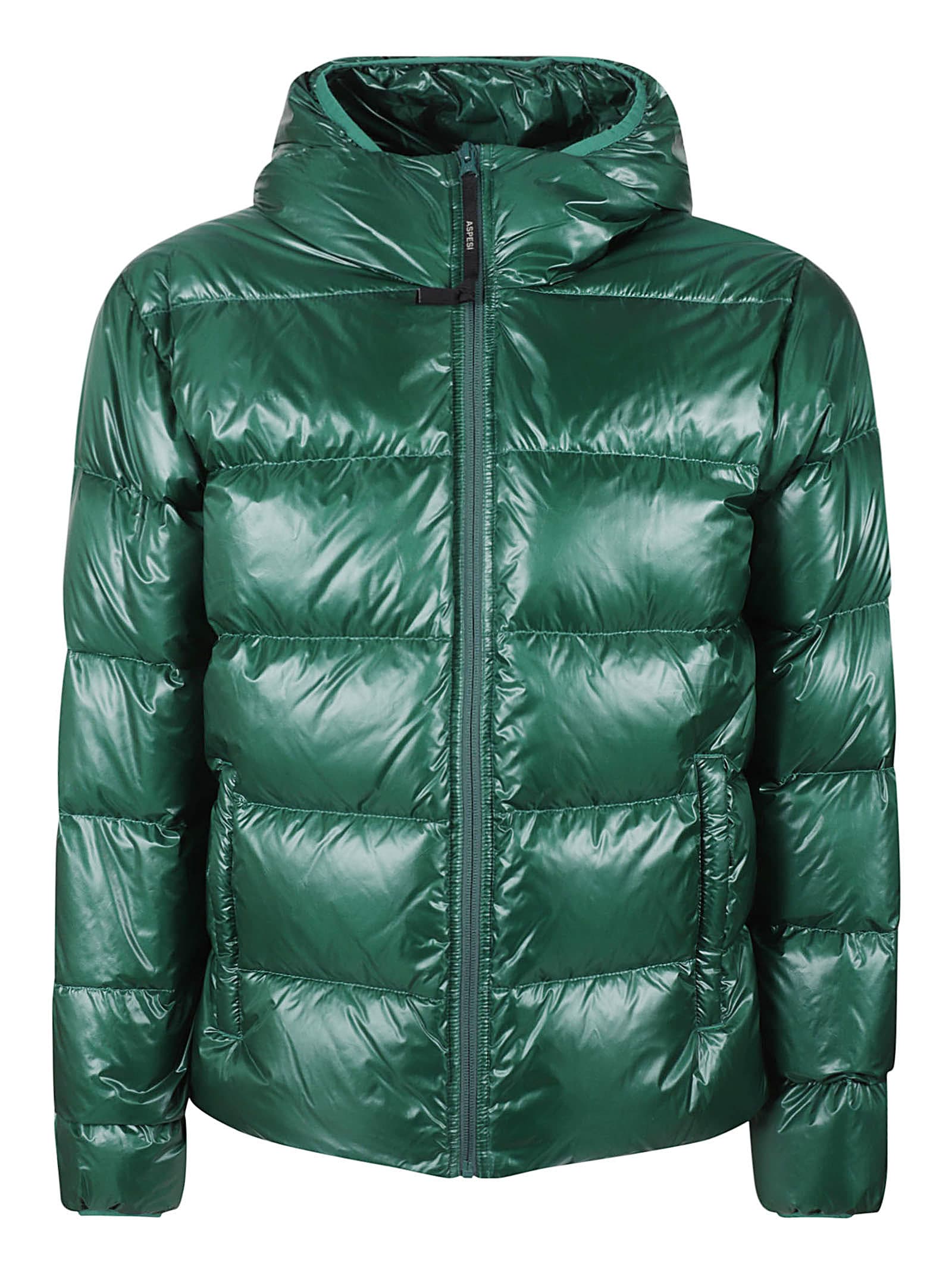 Grass Green Nylon Down Jacket