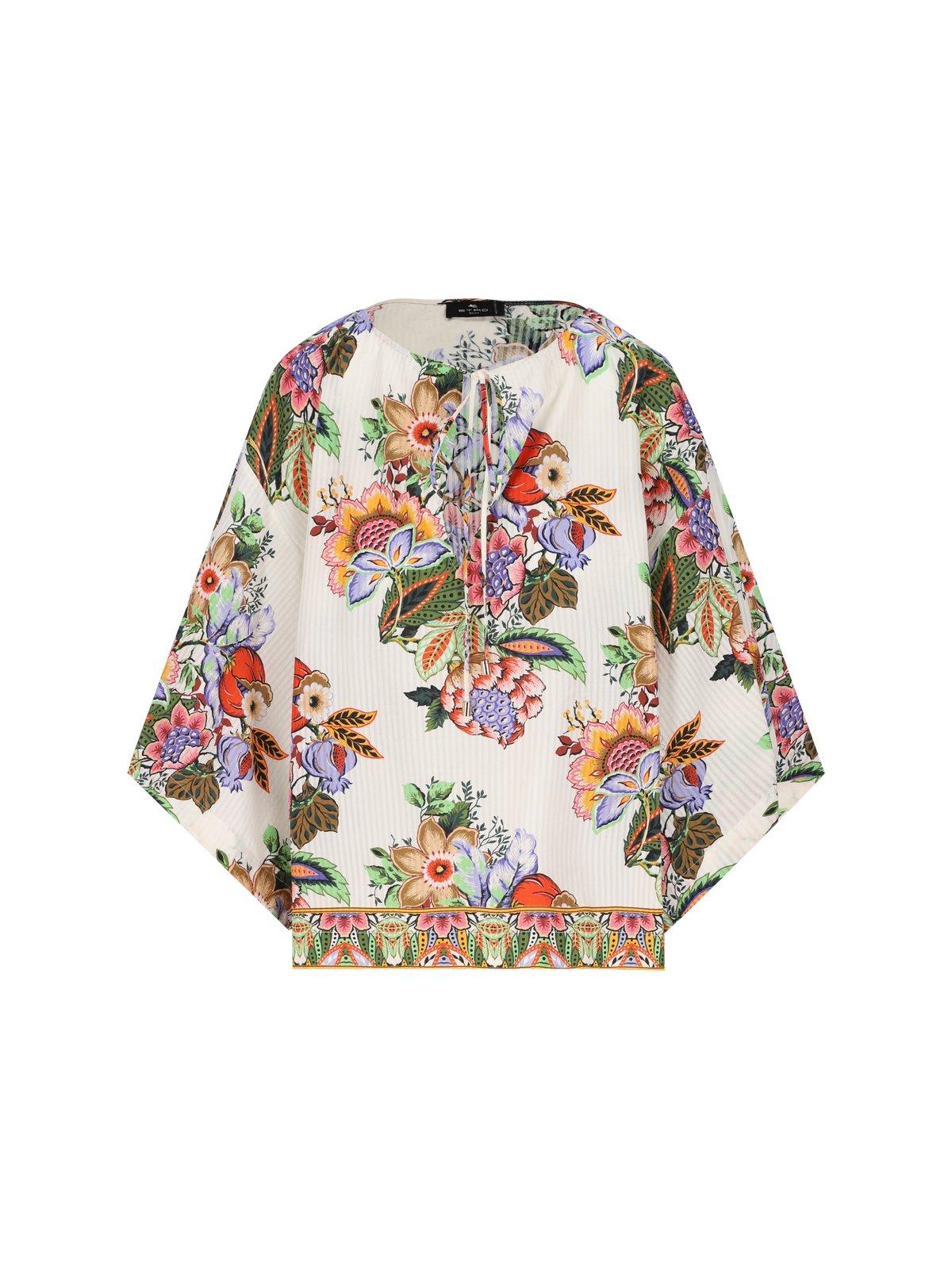 Shop Etro Floral Printed Top In White