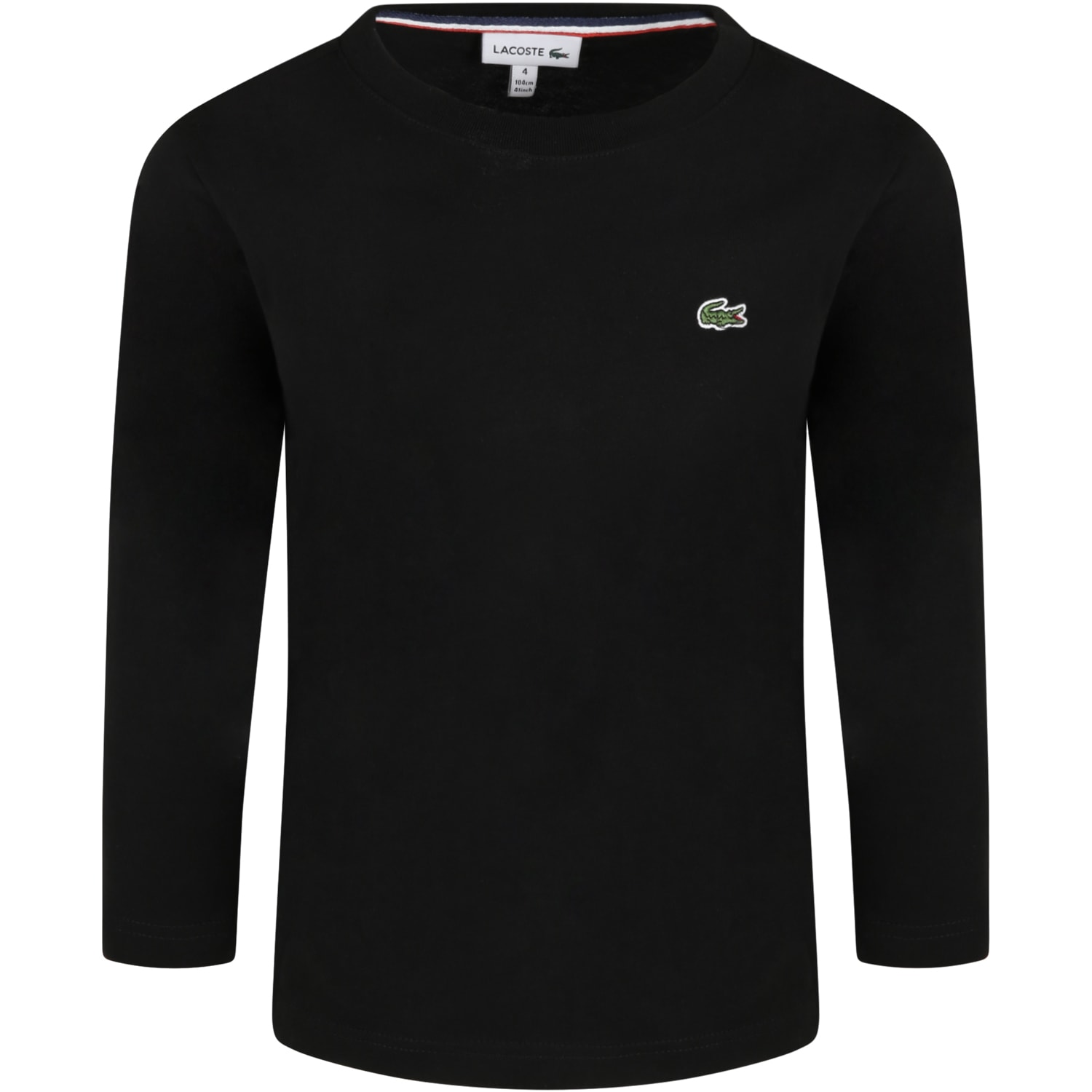 Lacoste Black T-shirt For Boy With Iconic Crocodile