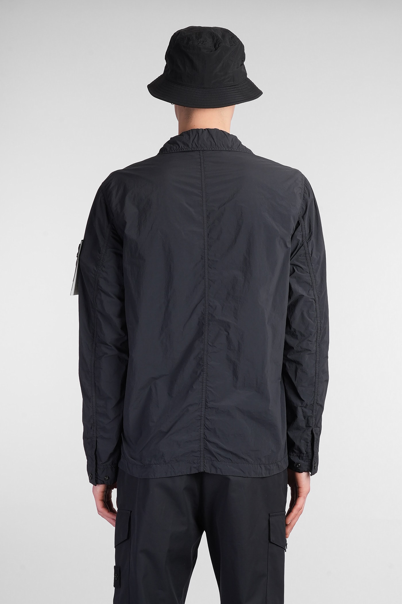 Stone Island Casual Jacket In Black Polyamide